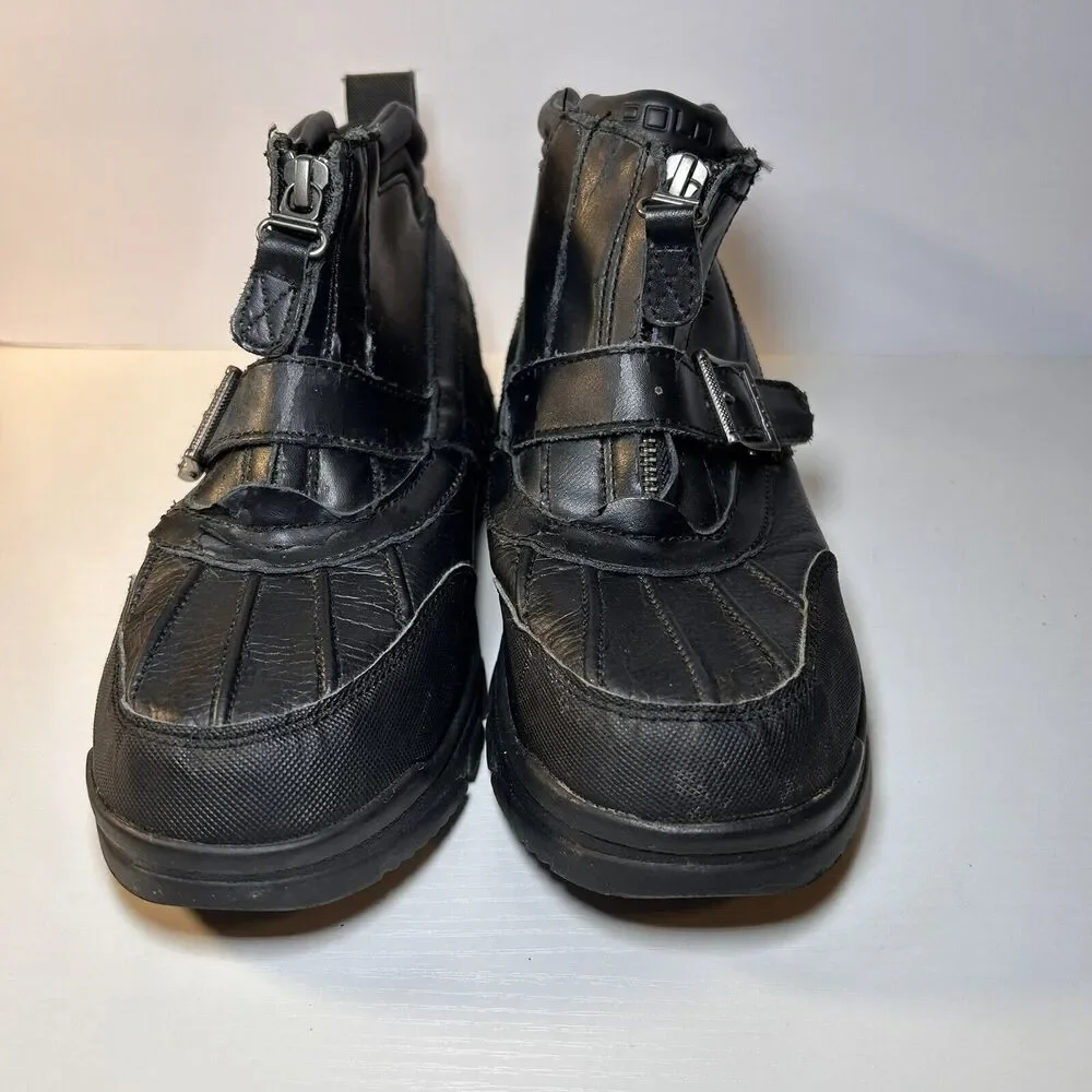 Polo Ralph Lauren Duck Boots Country Mid Zip II Black Boys 4.5 990757